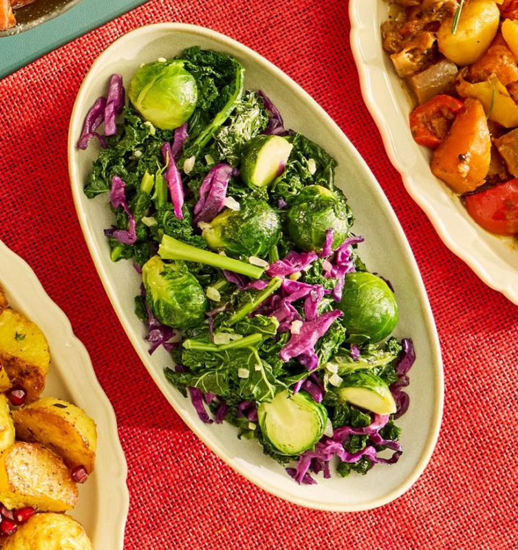 Trio of Brussels Sprouts, Kale and Red Cabbage 
