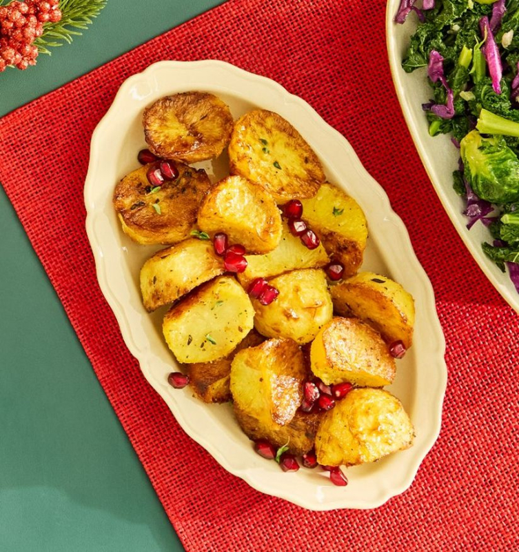 Roasted Duck Fat Baked Potatoes with Garlic