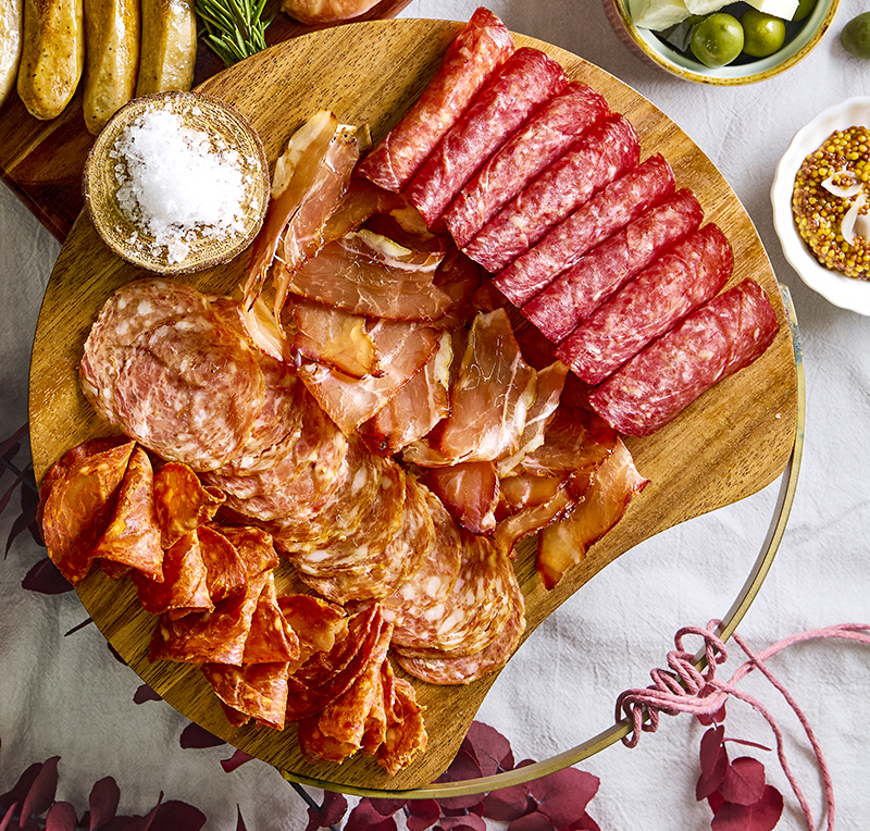 Continental Salami Platter (With Free Wooden Board & Antipasto)